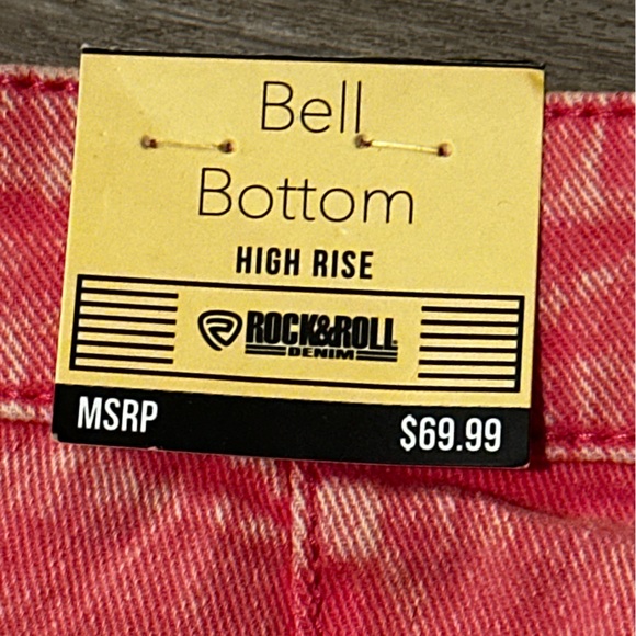 Women’s Rock & Roll Pink Bell Bottom Jeans - Picture 6 of 8